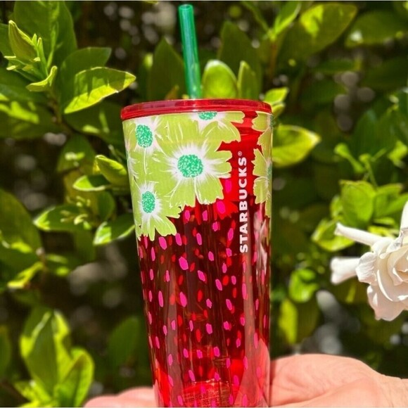🍓Starbucks Limited Edition Strawberry Blossom Cold Cup NWOT Tumbler Glass - Picture 3 of 5